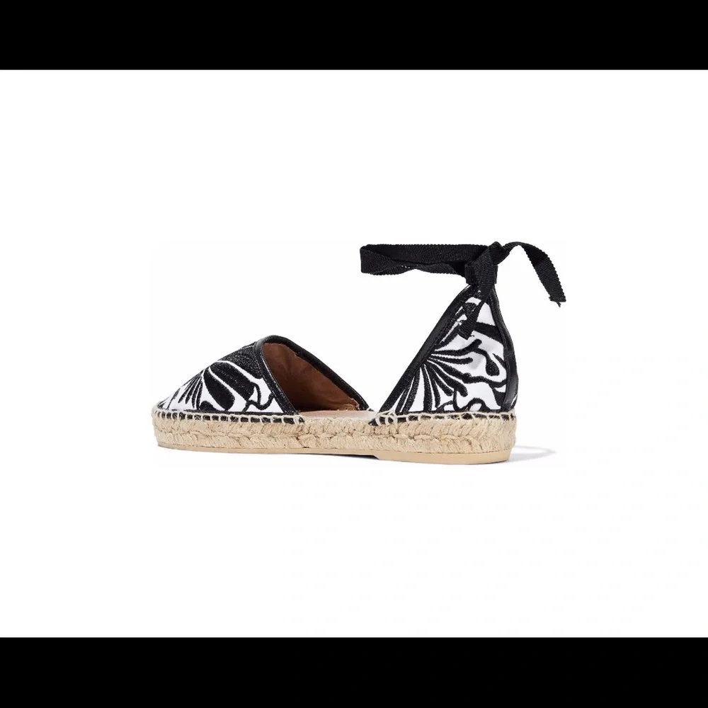 NIB Gorgeous Maje leather-trimmed Espadrilles